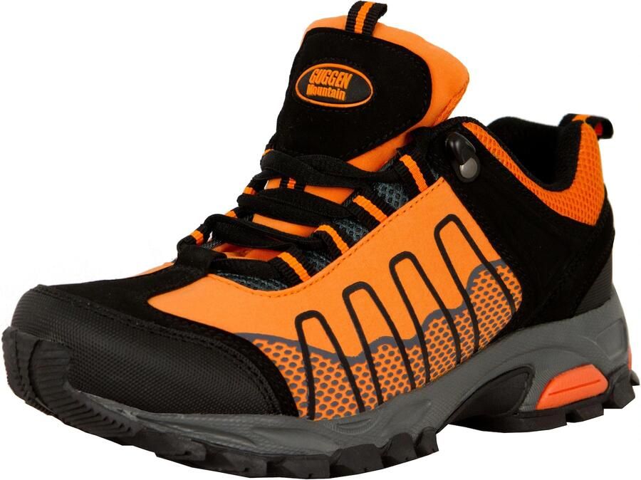 Guggen Mountain Sportieve veterschoen 'Wandern Trekkingschuhe T002 Wanderschuhe' oranje zwart