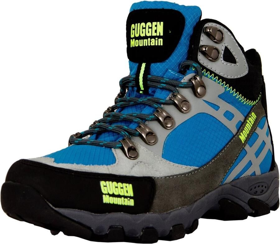 Guggen Mountain Veterlaarzen 'M011' blauw neongeel lichtgrijs zwart - Foto 2