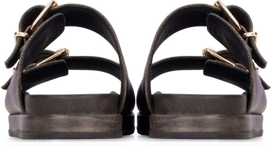 Haboob Bruin Leren Slippers Stijlvolle Details Brown Dames - Foto 2
