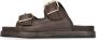 Haboob Bruin Leren Slippers Stijlvolle Details Brown Dames - Thumbnail 6