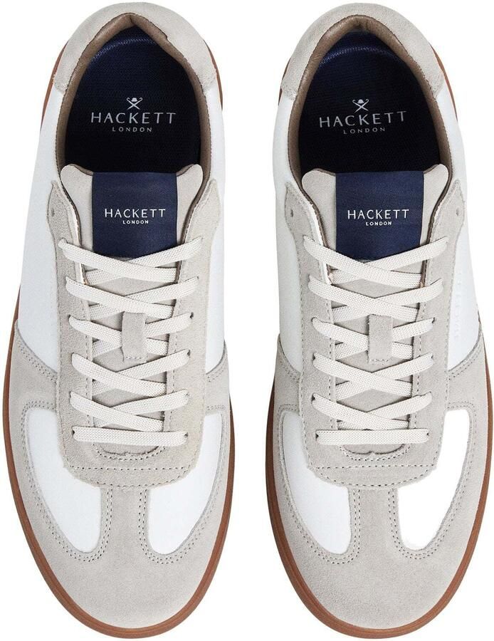 Hackett London Sneakers laag 'Brando Circuit' donkerbeige wit - Foto 5