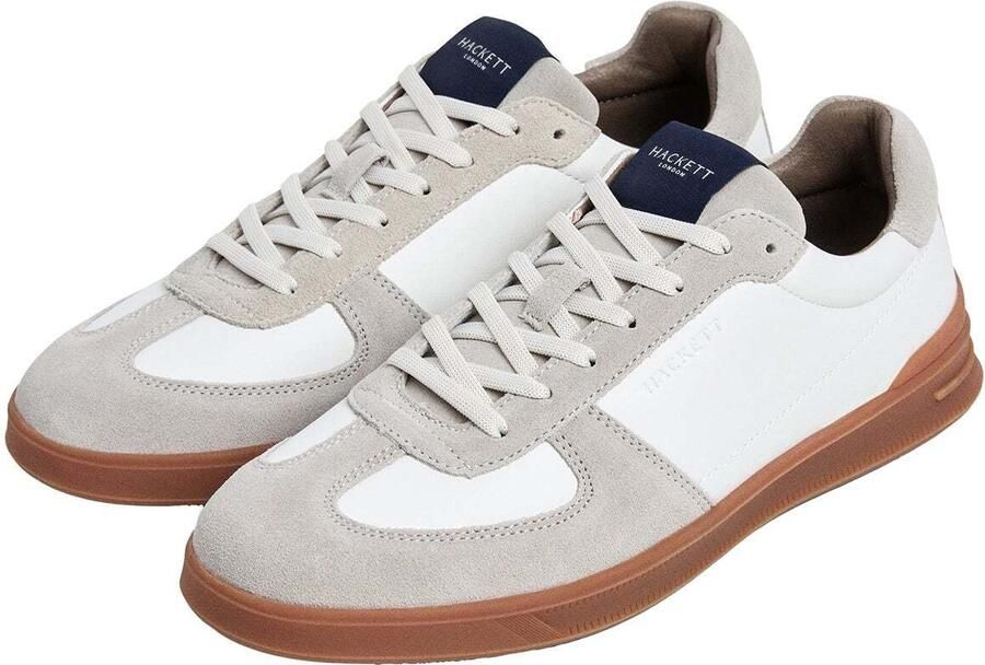 Hackett London Sneakers laag 'Brando Circuit' donkerbeige wit - Foto 3