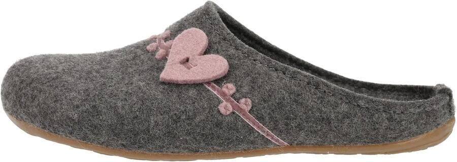 Haflinger Women's Everest Coeur Pantoffels grijs