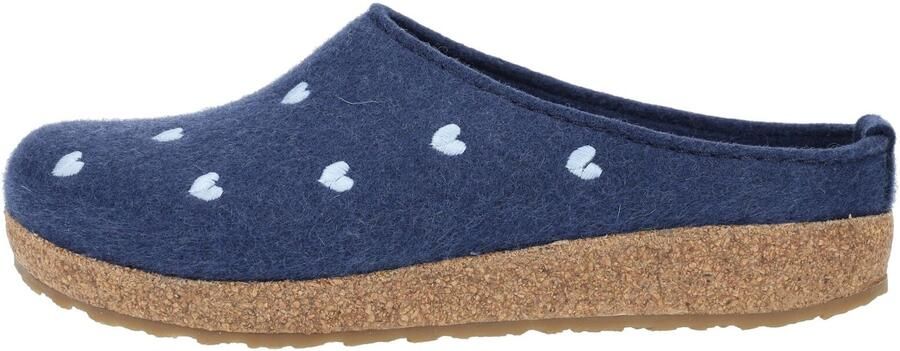 Haflinger Women's Grizzly Cuoricini Pantoffels blauw