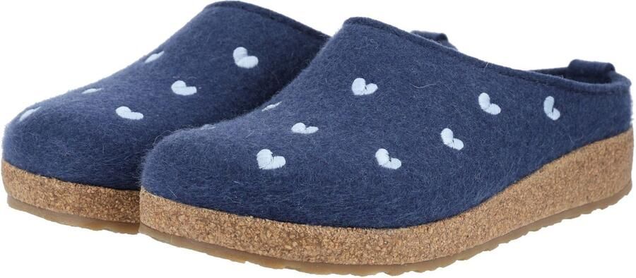 Haflinger Women's Grizzly Cuoricini Pantoffels blauw - Foto 7