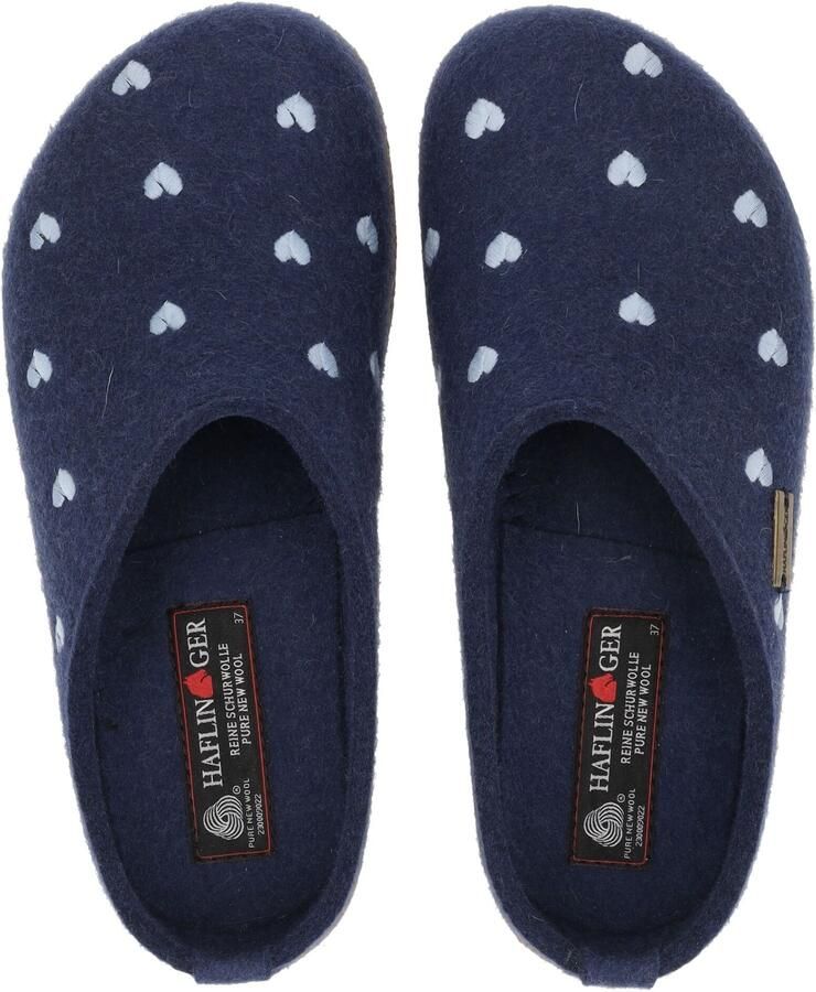 Haflinger Women's Grizzly Cuoricini Pantoffels blauw - Foto 5