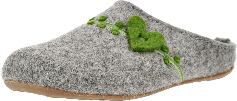 Haflinger Women's Everest Coeur Pantoffels grijs