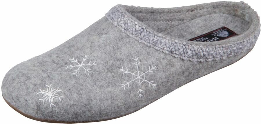 Haflinger Women's Everest Snowflake Pantoffels grijs
