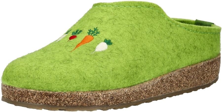 HAFLINGER Huisschoenen groen appel rood wit
