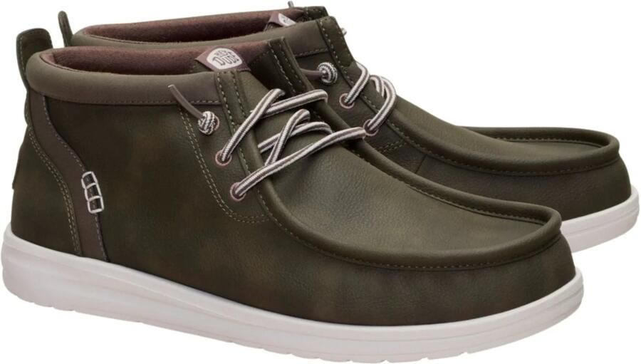 HEYDUDE Wally Mid GripR Classic Heren Instappers Imitatieleer Groen - Foto 7