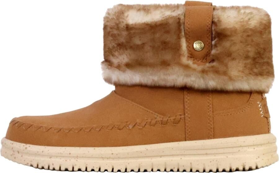 HEYDUDE Camden Cuff Classic Cozy Dames Boots Cognac - Foto 5