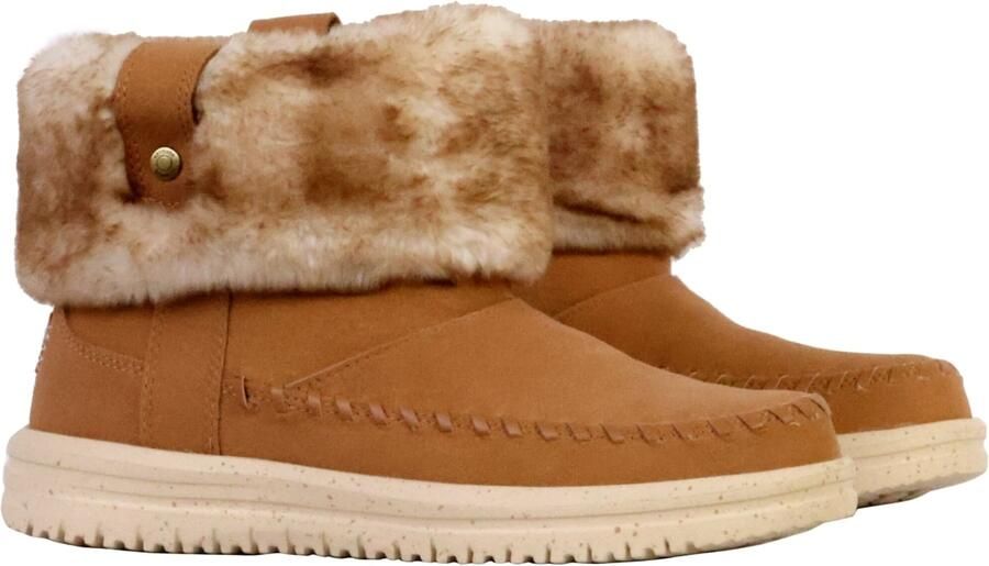 HEYDUDE Camden Cuff Classic Cozy Dames Boots Cognac - Foto 6