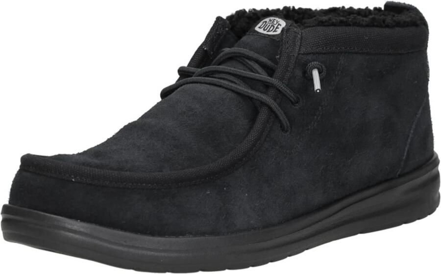 HEYDUDE Wally Mid Gripr Warmth Heren Schoenen Zwart Suède Foot Locker - Foto 3