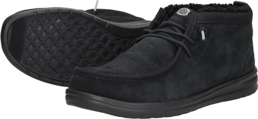HEYDUDE Wally Mid Gripr Warmth Heren Schoenen Zwart Suède Foot Locker - Foto 7