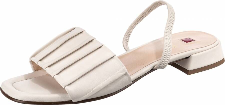 Dames Sandalen met Blokhak Cream Leer - Foto 2
