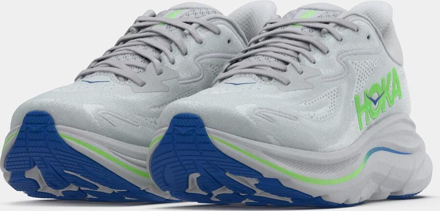HOKA Loopschoen 'Clifton 10' navy lichtgrijs neongroen - Foto 7