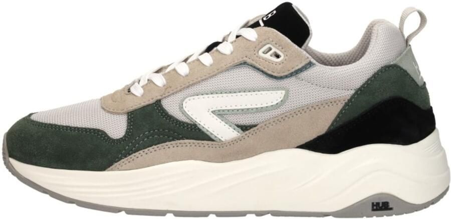 HUB Glide S43 chunky suède sneakers grijsgroen beige - Foto 11