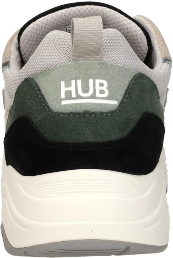 HUB Glide S43 chunky suède sneakers grijsgroen beige - Foto 12