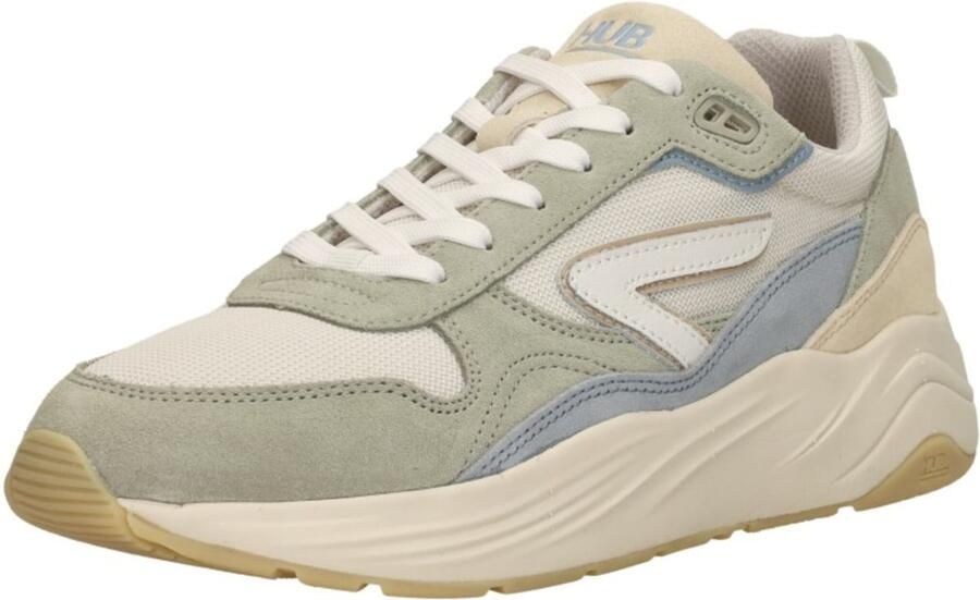 HUB Glide chunky suède sneakers lichtgroen beige