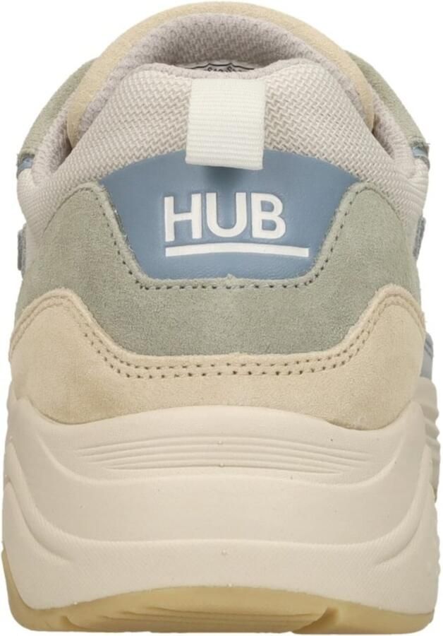 HUB Glide chunky suède sneakers lichtgroen beige - Foto 4