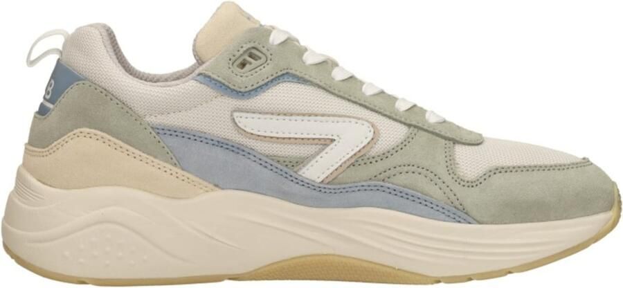 HUB Glide chunky suède sneakers lichtgroen beige