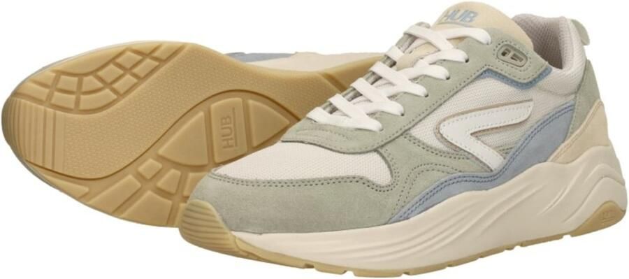 HUB Glide chunky suède sneakers lichtgroen beige - Foto 6
