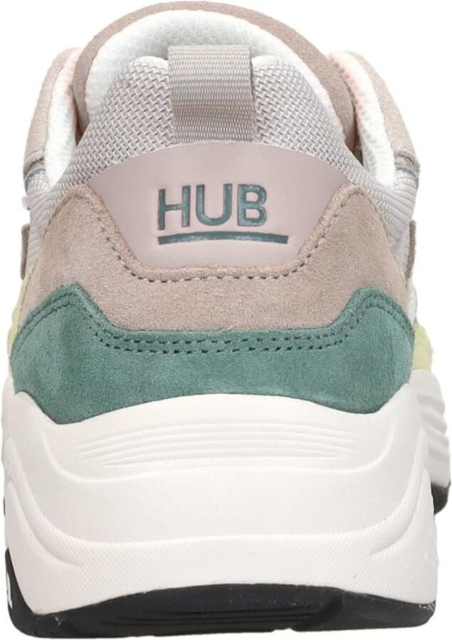 HUB Glide chunky suède sneakers beige groen - Foto 3
