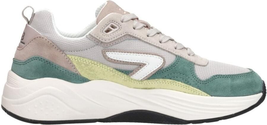 HUB Glide chunky suède sneakers beige groen - Foto 5