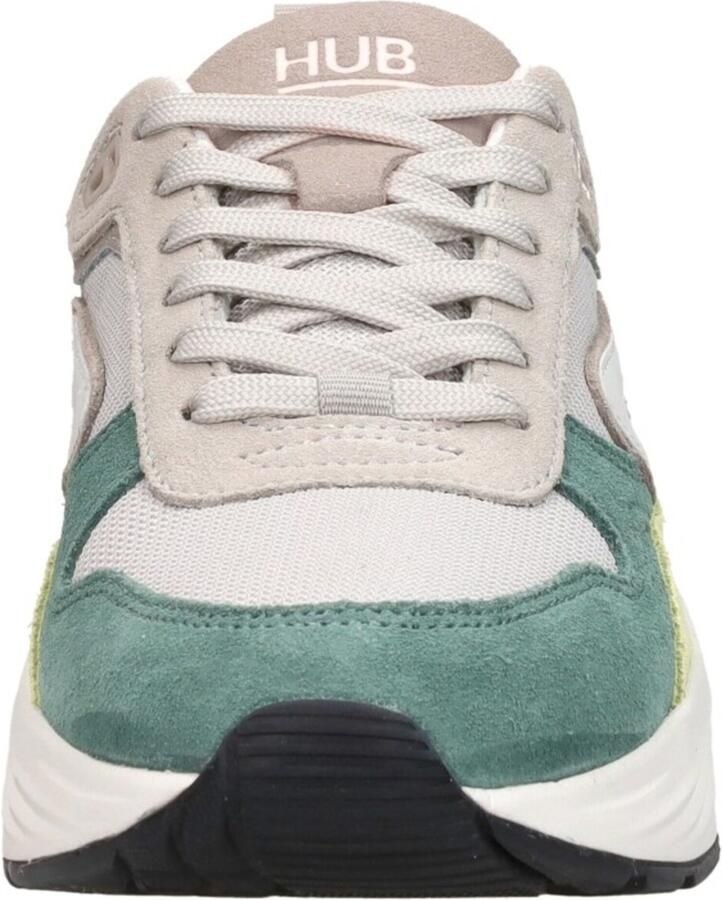HUB Glide chunky suède sneakers beige groen - Foto 2