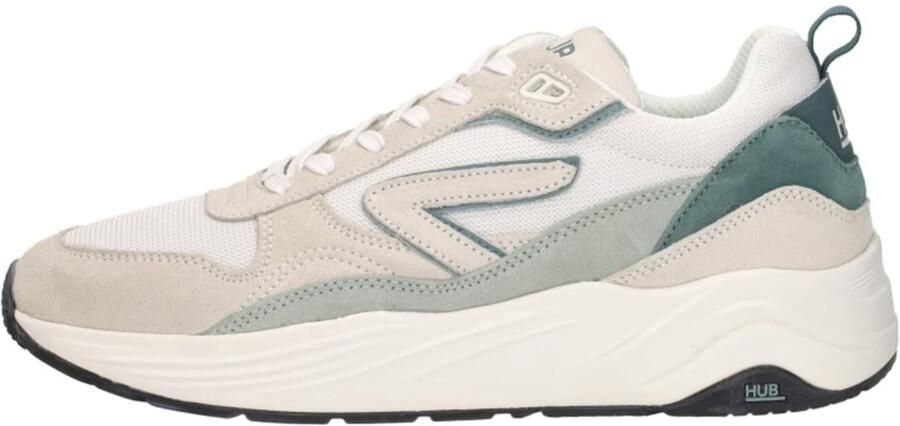 HUB Glide chunky suède sneakers beige groen - Foto 10