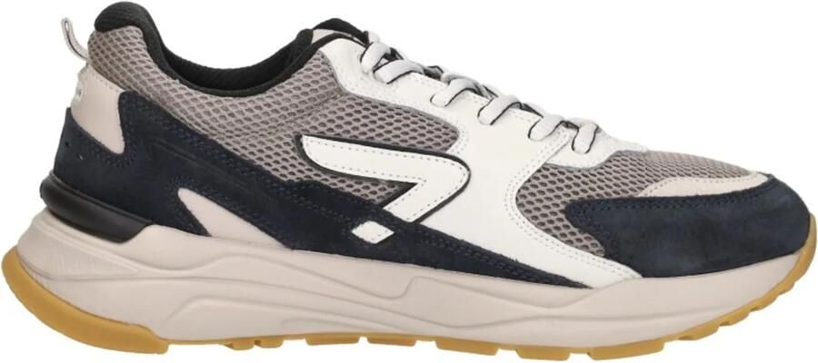 HUB Grid M37 suède sneakers grijs groen wit