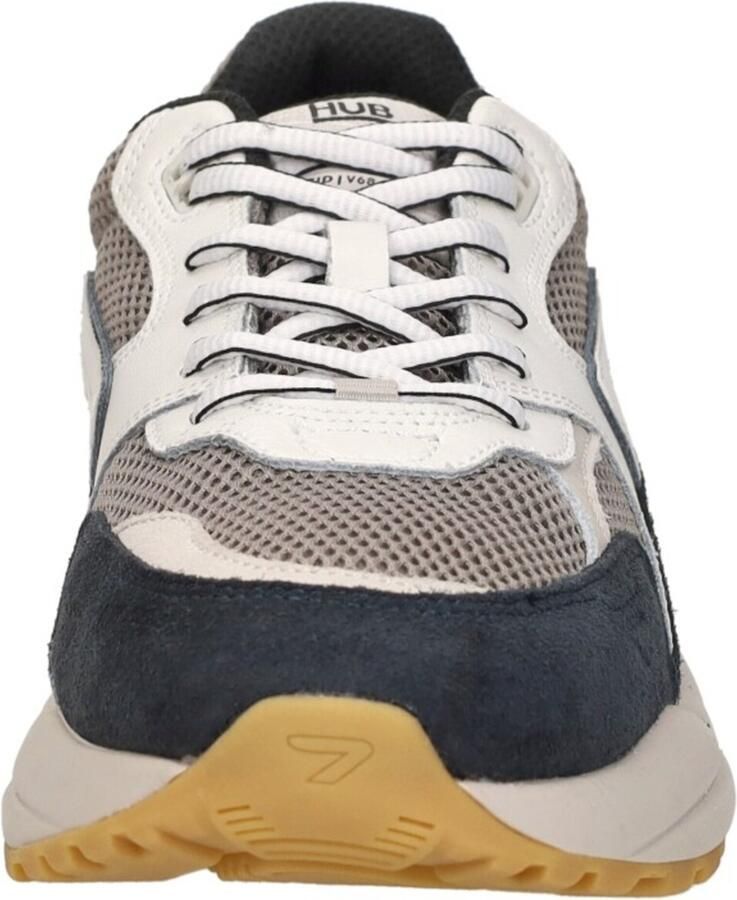 HUB Grid M37 suède sneakers grijs groen wit - Foto 3