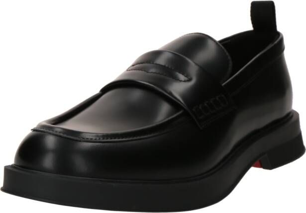 HUGO Penny loafers van leer met treklus model 'Lenner'