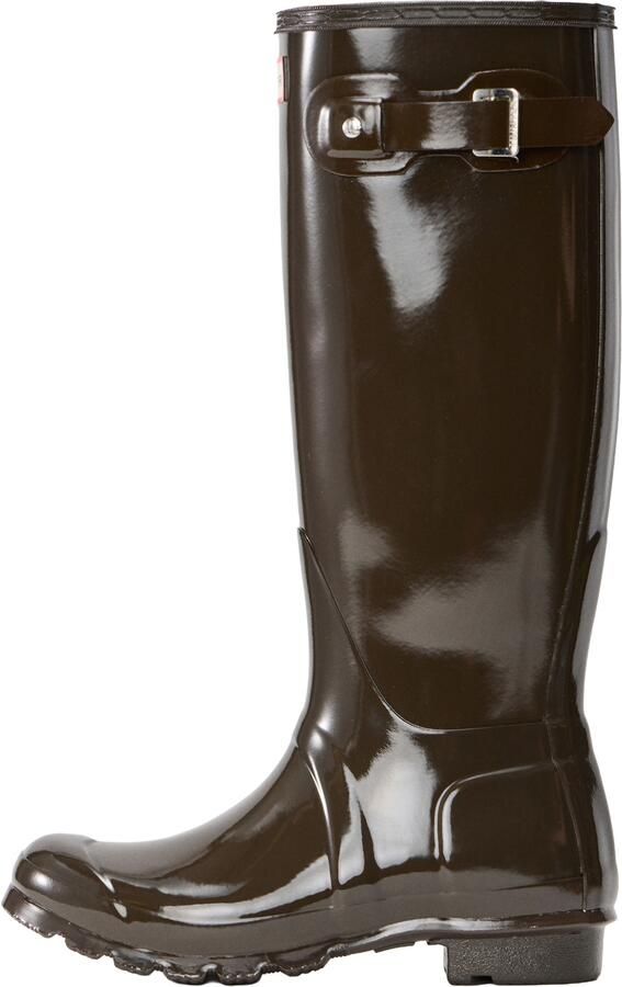 Hunter Original Tall Gloss Dames Laarzen Rubber Bruin Waterdicht