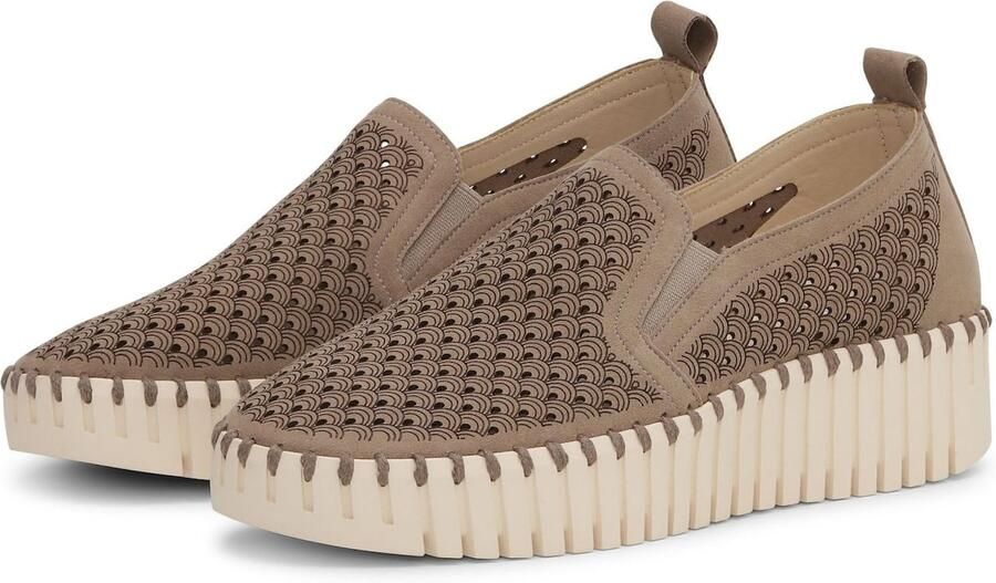 Ilse Jacobsen Tulip slip-on met wedge-zool khaki
