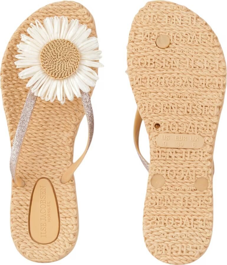 Ilse Jacobsen Cheerful teenslippers met 3d applicatie beige - Foto 12