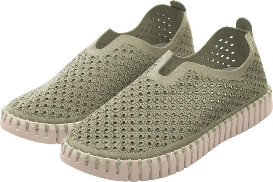 Ilse Jacobsen Instappers Dames Instapschoenen Damesschoenen Canvas Tulip 3275 Groen - Foto 16