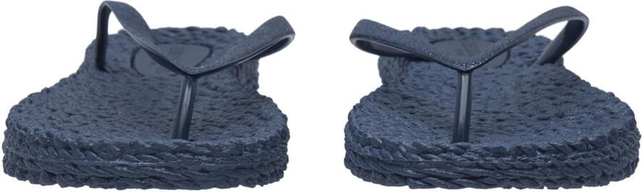 Ilse Jacobsen Hornbæk Glitter flip-flop in gewaad-geweven blik Blauw Dames - Foto 5