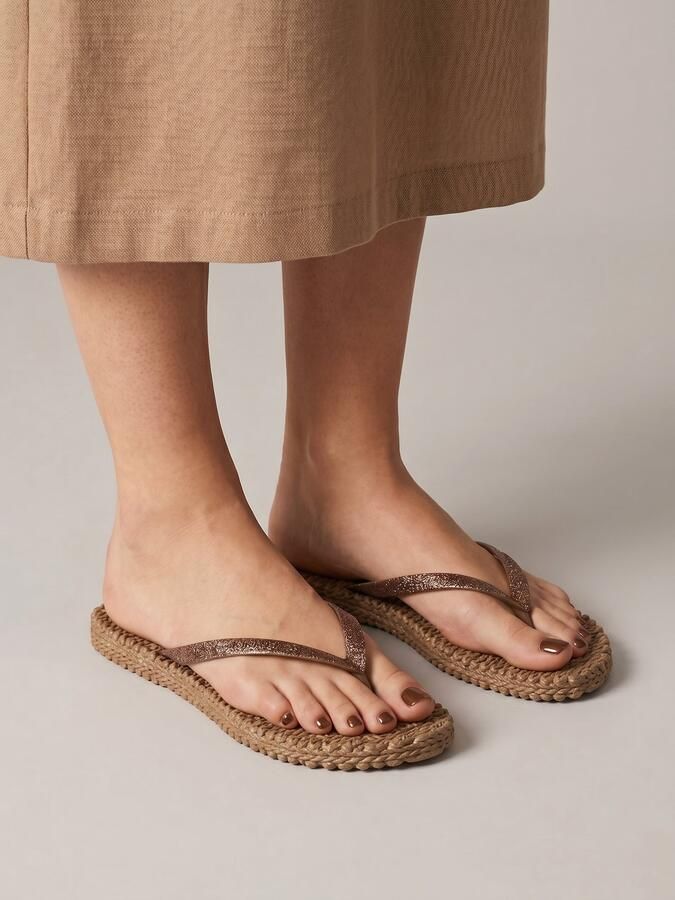 ILSE JACOBSEN Teenslipper 'Cheerful 01' lichtbruin rose-goud - Foto 5