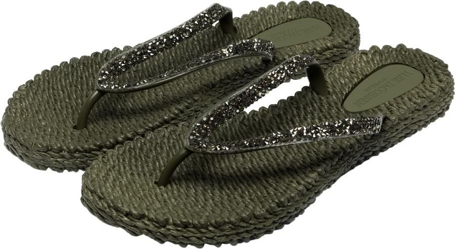 Ilse Jacobsen Slippers met glitter CHEERFUL03G 410 Army