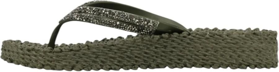 Ilse Jacobsen Platform slippers met zilveren mix strass steen CHEERFUL15