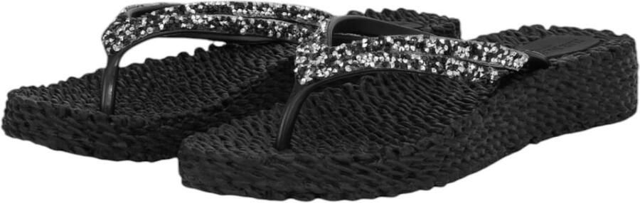 Ilse Jacobsen Platform slippers met zilveren mix strass steen CHEERFUL15
