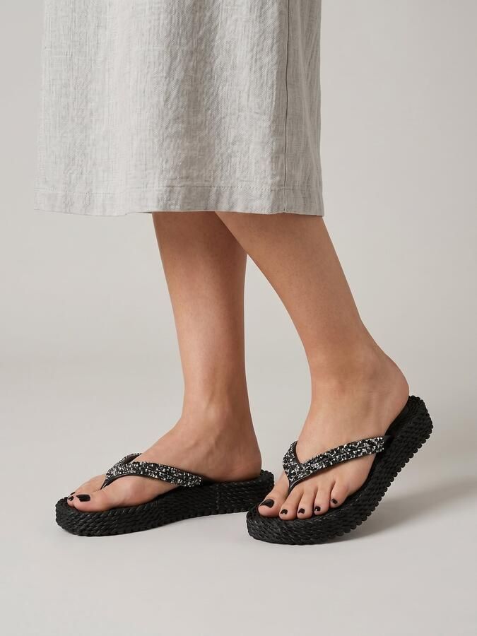 Ilse Jacobsen Platform slippers met zilveren mix strass steen CHEERFUL15 - Foto 2