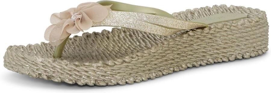 Ilse Jacobsen Slippers met bloem en lichte plateauzool CHEERFUL17F