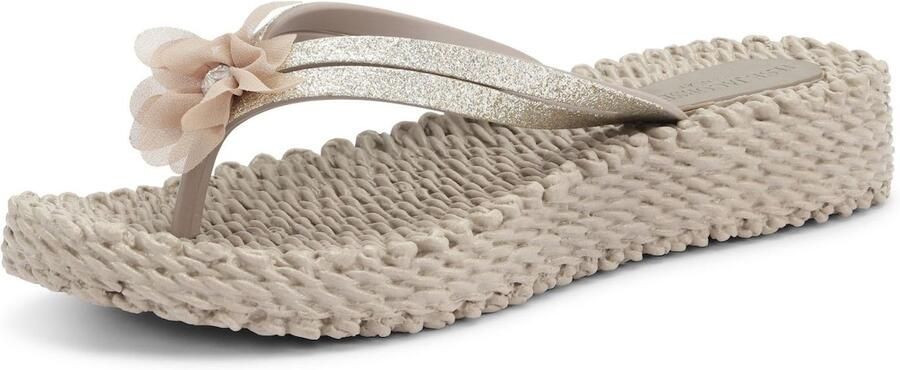 Ilse Jacobsen Slippers met bloem en lichte plateauzool CHEERFUL17F