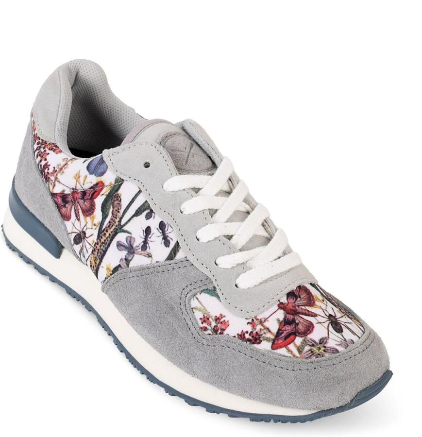Inkkas Chanterelle Vegan dames tennis sneaker low top Vegan sneaker met paddenstoelenprint paars geel groen 100% Vegan - Foto 8