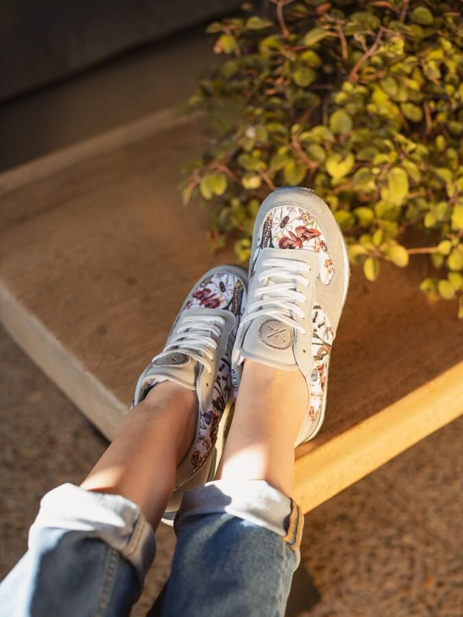 Inkkas Chanterelle Vegan dames tennis sneaker low top Vegan sneaker met paddenstoelenprint paars geel groen 100% Vegan - Foto 11