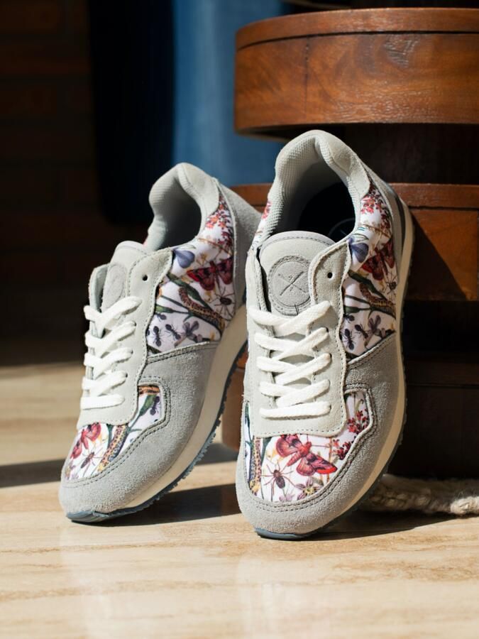 Inkkas Chanterelle Vegan dames tennis sneaker low top Vegan sneaker met paddenstoelenprint paars geel groen 100% Vegan - Foto 12