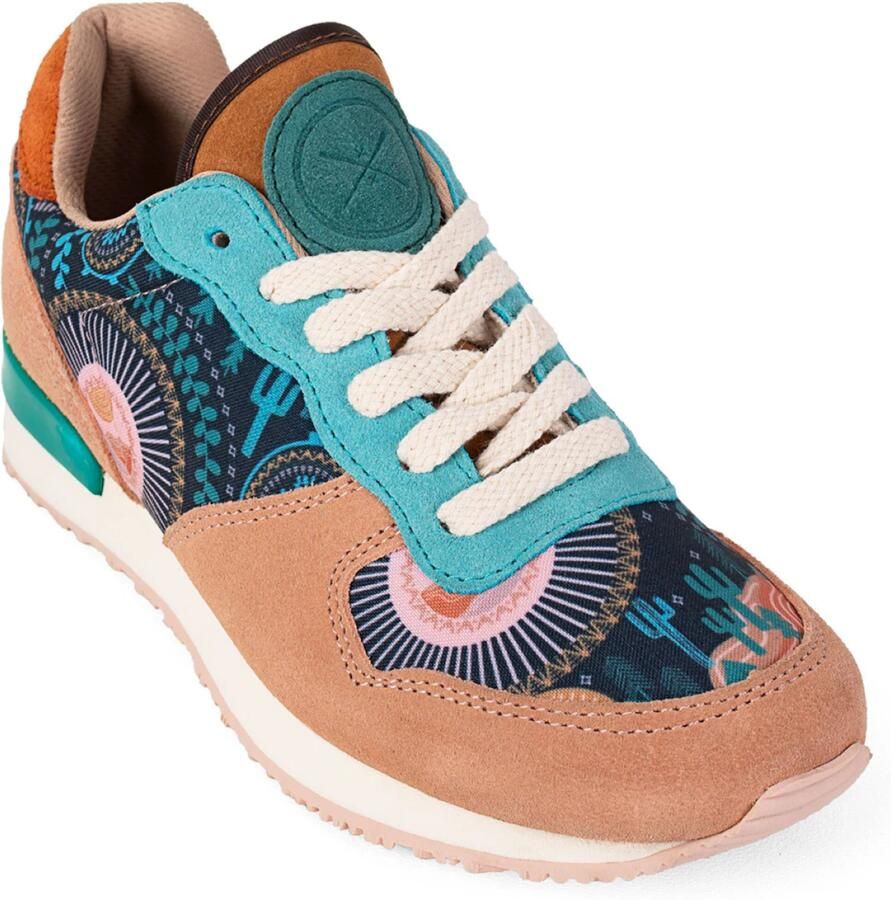 Inkkas Chanterelle Vegan dames tennis sneaker low top Vegan sneaker met paddenstoelenprint paars geel groen 100% Vegan - Foto 3