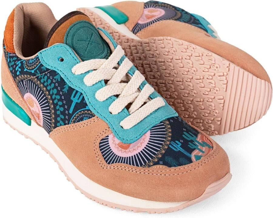 Inkkas Chanterelle Vegan dames tennis sneaker low top Vegan sneaker met paddenstoelenprint paars geel groen 100% Vegan - Foto 10